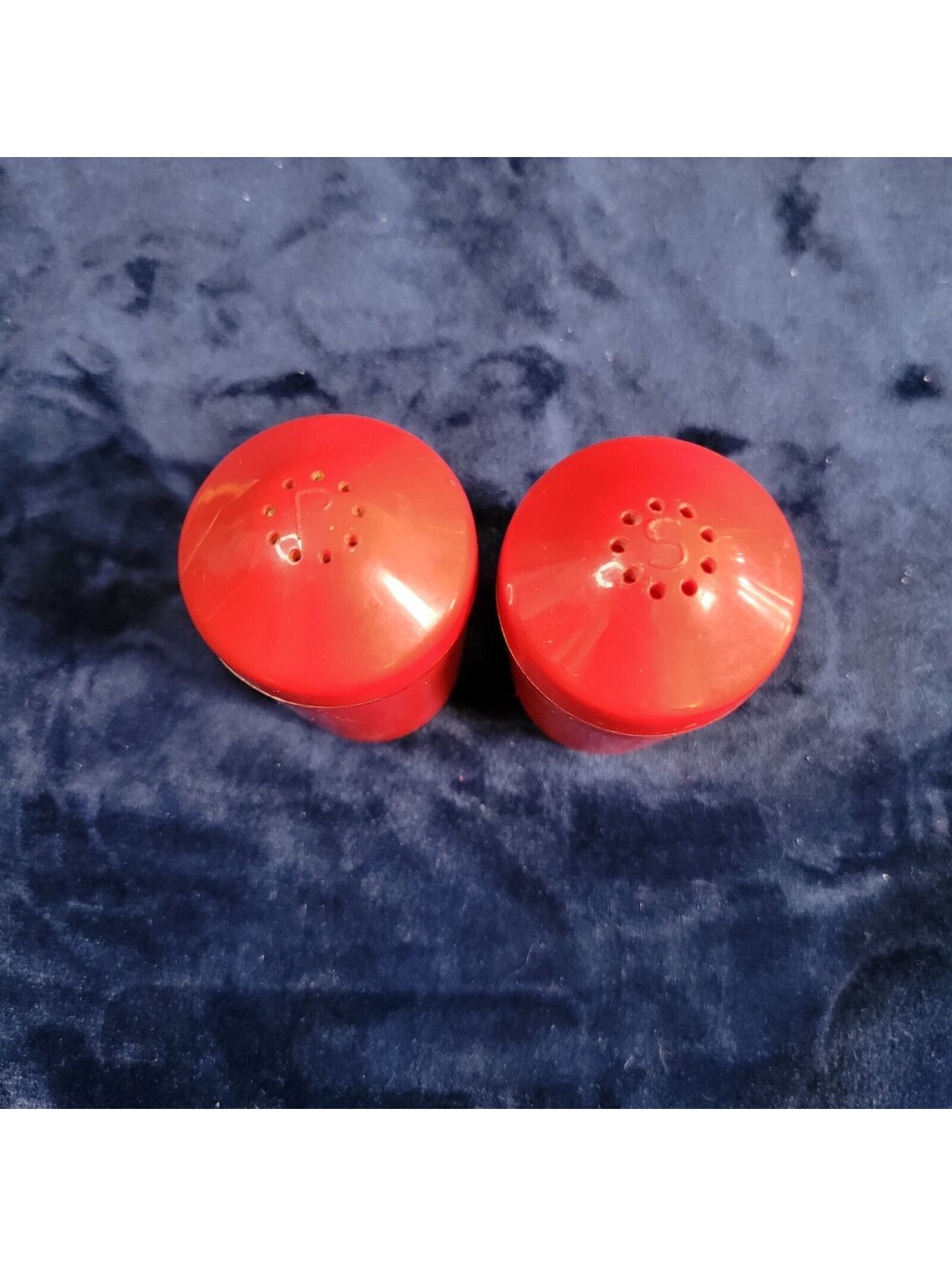Vintage W Germany Red Plastic Salt Pepper Shakers Set Mid Century Retro